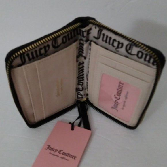 Juicy Couture Black Bi-fold Wallet Logo - Picture 6 of 13